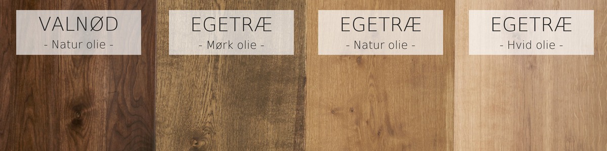 Forskellige typer træ og olieringer - Træfolk
